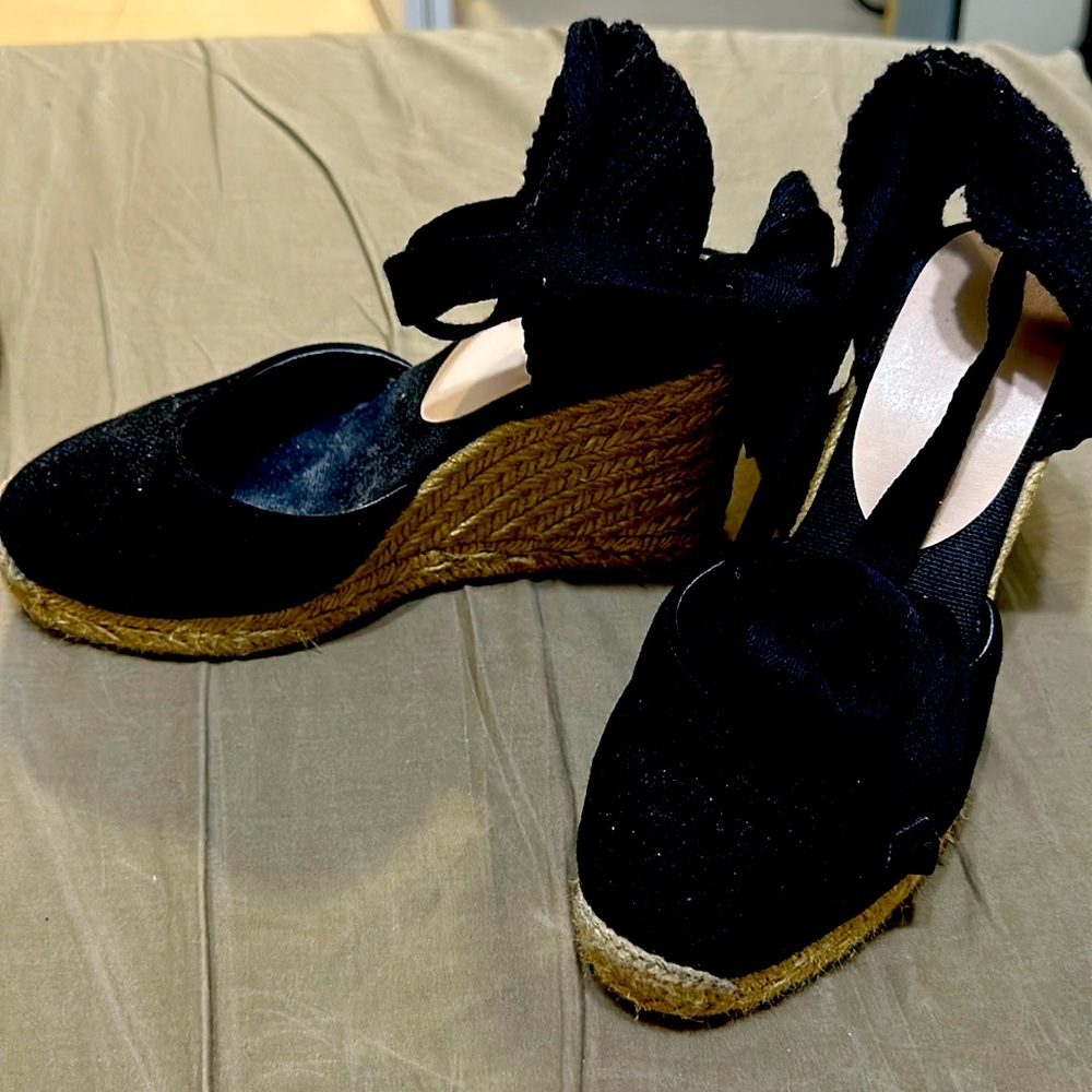 Aldo Black Wedge Espadrilles